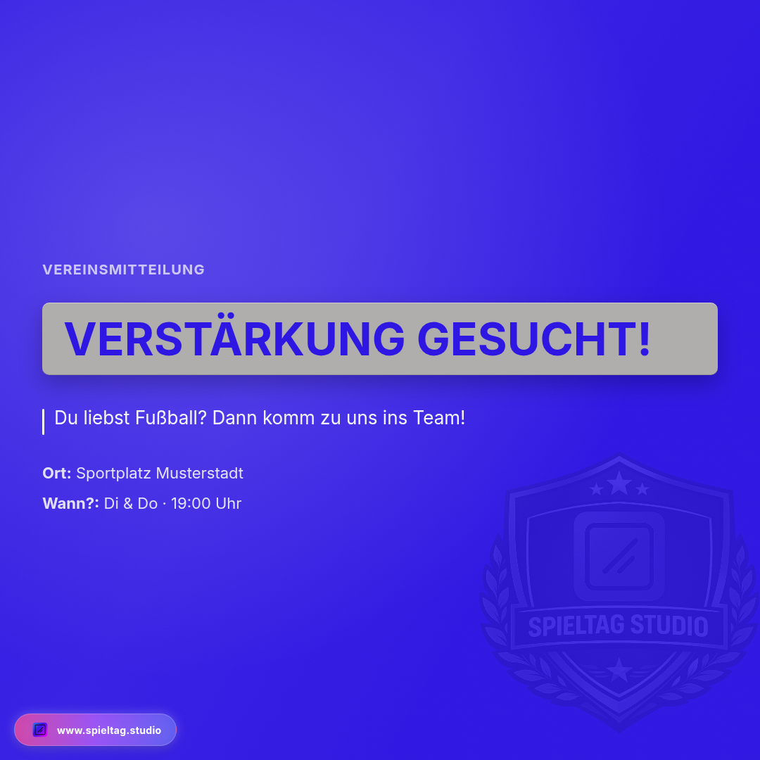 Vereinsmitteilung Beispiel