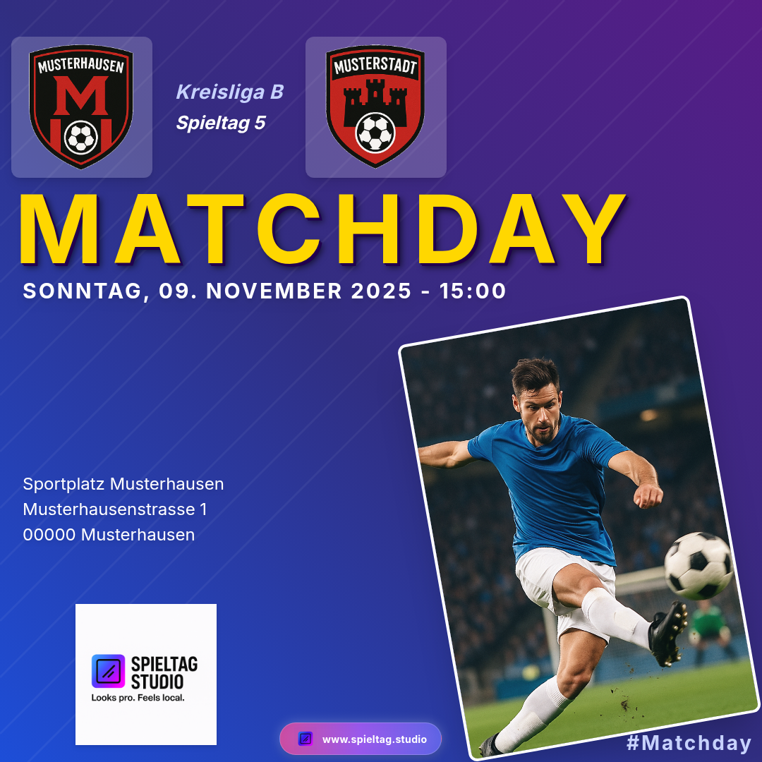 Matchday graphic example