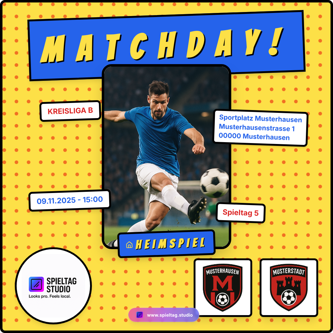 Matchday graphic example