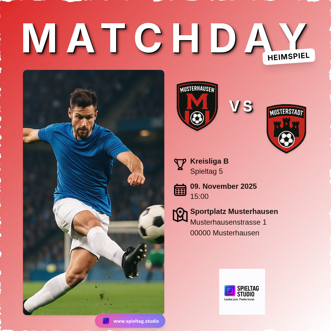 Matchday graphic example